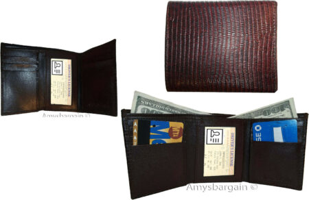 Variation-of-New-Men039s-Wallet-Lizard-Printed-Leather-Trifold-wallet-2-billfolds-9-card-ID-6-265148533201-f899