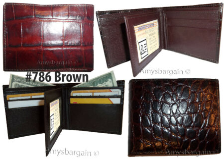 Variation-of-Men039s-Crocodile-skin-printed-leather-man039s-bi-fold-wallet-9-card-ID-New-Style-6-265747181313-044c