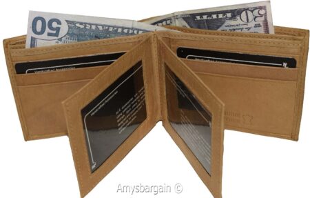 Variation-of-Men039s-Bifold-leather-wallet-2-center-pieces-9-card-3-IDs-Genuine-leather-wallet-265747181314-4ebf
