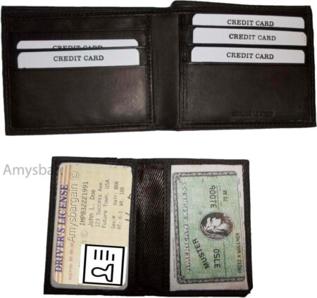 Variation-of-Man039s-wallet-Genuine-Lambskin-Leather-wallet-2-billfolds-ID-6-cards-slots-BN-265750263446-6504