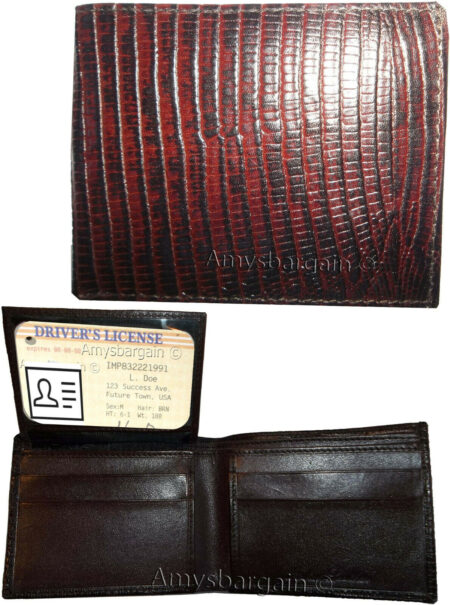 Variation-of-man039s-wallet-leather-bifold-Italian-styled-black-brown-lizard-printed-wallet-265192046566-f4ac