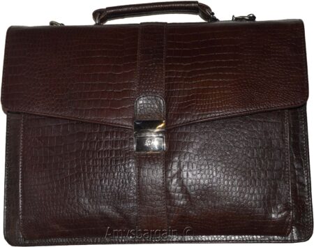 Variation-of-Leather-Briefcase-Crocodile-Skin-Printed-Black-amp-Brown-Business-case-sac-Attache-255597131257-0634